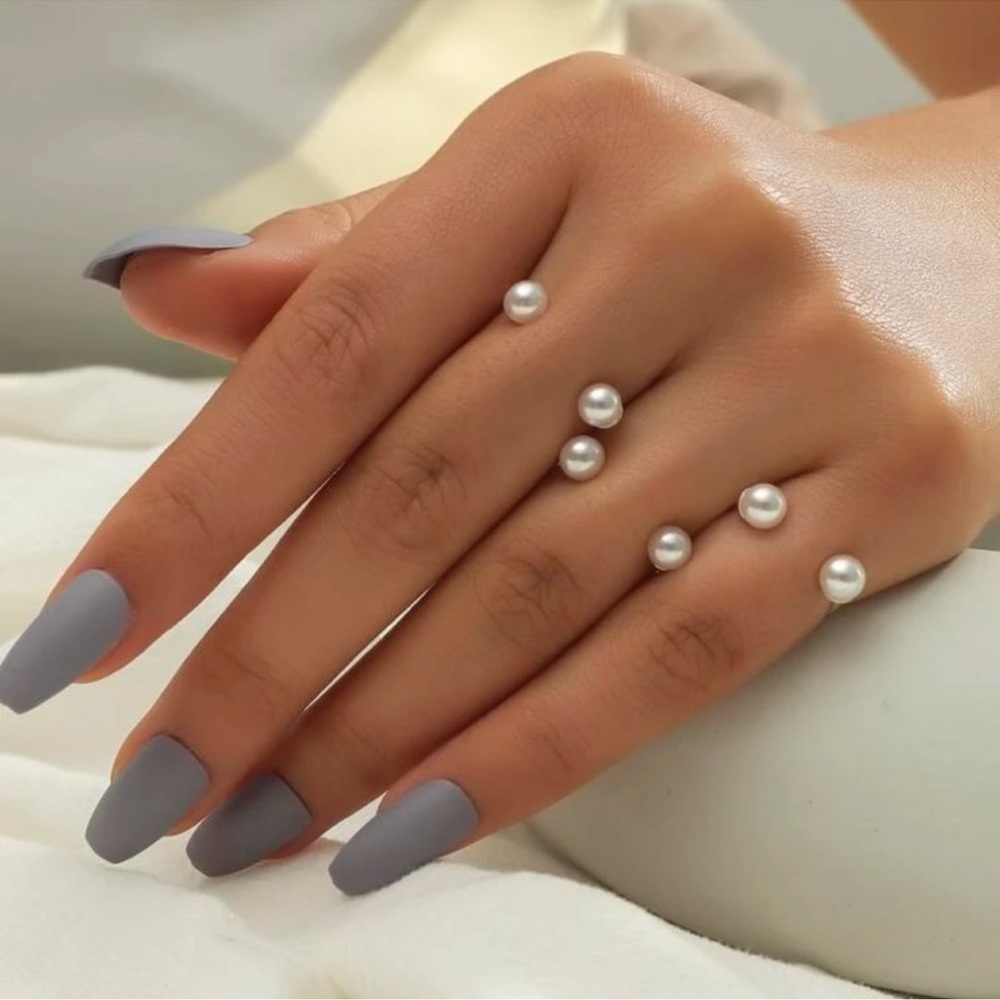 3 piece Pearl Cuff Ring 3 pack